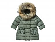 IL GUFO Girls Olive Down Coat with Bows