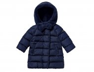 IL GUFO Girls Navy Blue Hooded Down Jacket with Fake Fur